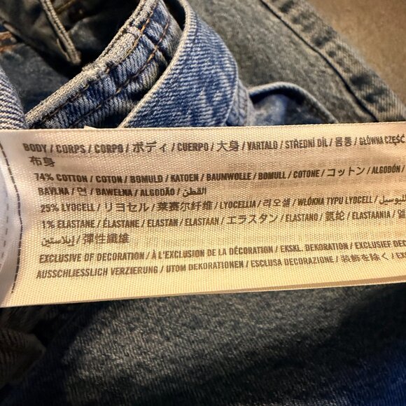 Abercrombie & Fitch A&F Mom Jeans 28 (6R) | High Rise Tie Waist Denim Fray Hem - Picture 9 of 10
